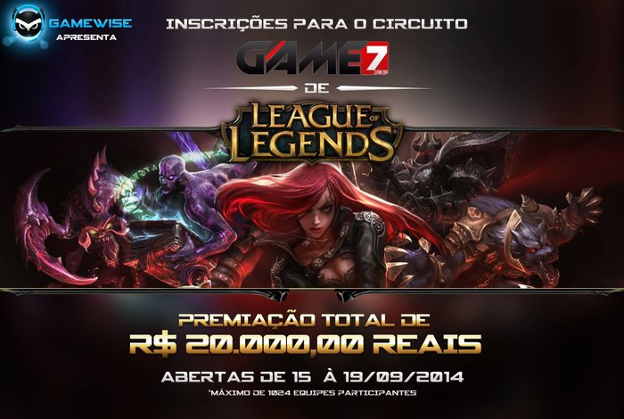 LEAGUE OF LEGENDS: INSCRIÇÕES ABERTAS PARA O CIRCUITO GAME7