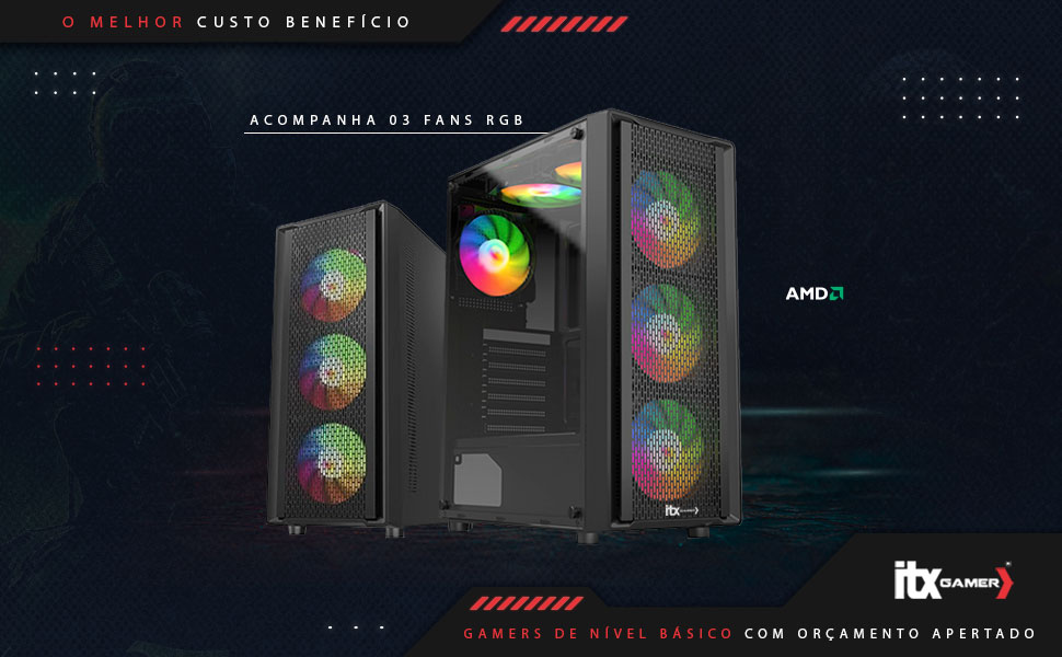 14% off: PC Gamer ITX Arena com Ryzen 5 e RTX 4060 em promoção imperdível no Mercado Livre