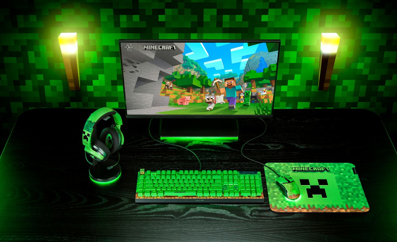 Razer e Mojang Studios lançam coleção especial de Minecraft com teclado, mouse e mais