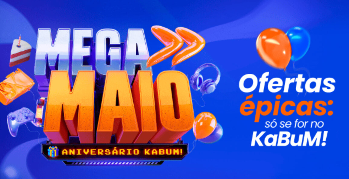 Vai perder? Mega Maio da KaBuM! traz descontos de até 80% em notebooks, hardware e mais